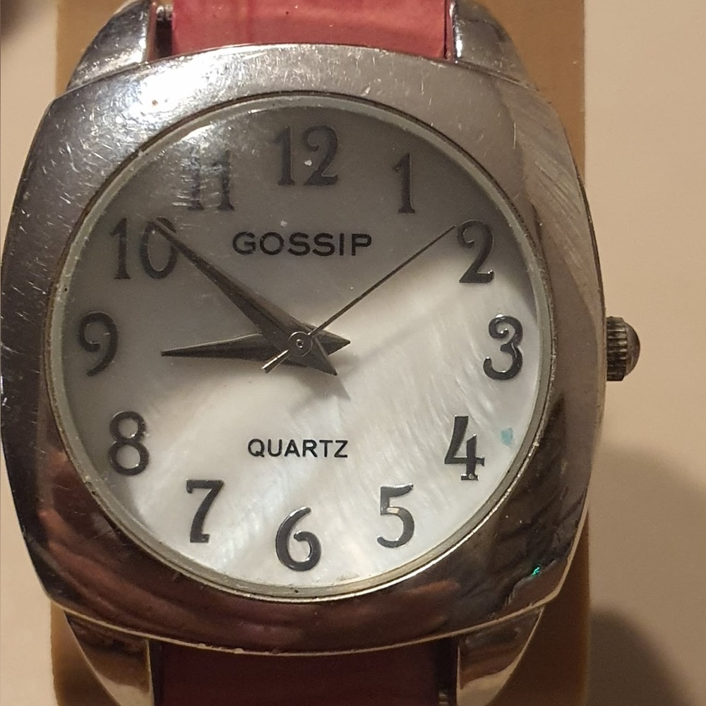 🦋10/$20🦋 Gossip Silver/MOP/Pink Leather Women's Watch